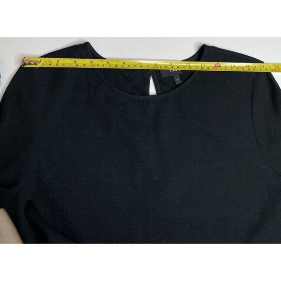Theory Lexanda C Idol Bell-Sleeve Peplum Blouse Top Wool Silk  Black Small NWOT - Picture 10 of 10